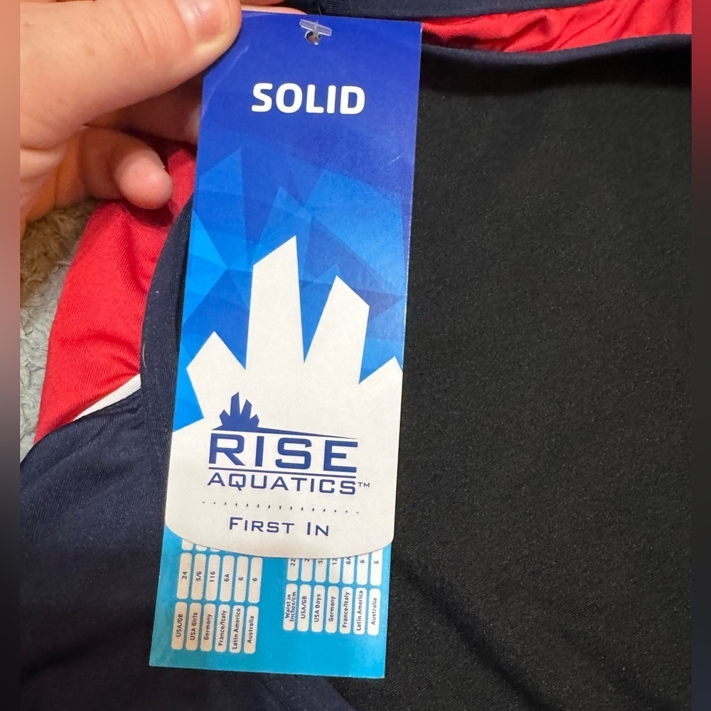 NWT Rise Aquatics Navy and Red One-Piece Swimsuit - Picture 4 of 8
